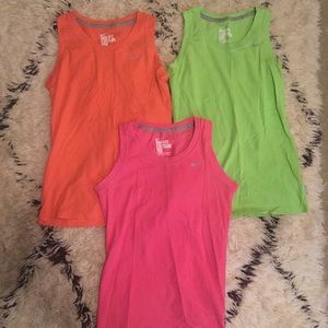 3 Nike Cotton Dri Fit Tanks!